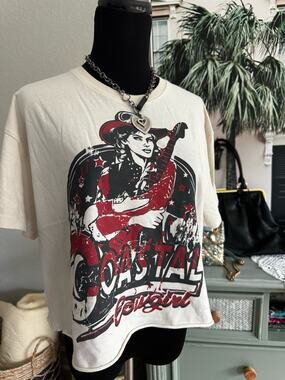 COUNTRY DEEP Coastal Cowgirl Graphic Print Crew Neck Tee Short Sleeve S
